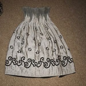 grey pattern skirt